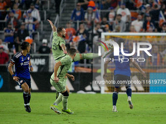 LAFC defender Maxime Chanot appears during the Major League Soccer match between FC Cincinnati and Los Angeles FC at TQL Stadium in Cincinna...