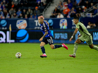 Cincinnati midfielder Luca Orellano appears during the Major League Soccer match between FC Cincinnati and Los Angeles FC at TQL Stadium in...