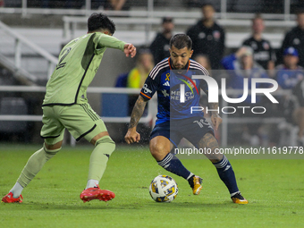 Cincinnati midfielder Lucho Acosta appears during the Major League Soccer match between FC Cincinnati and Los Angeles FC at TQL Stadium in C...