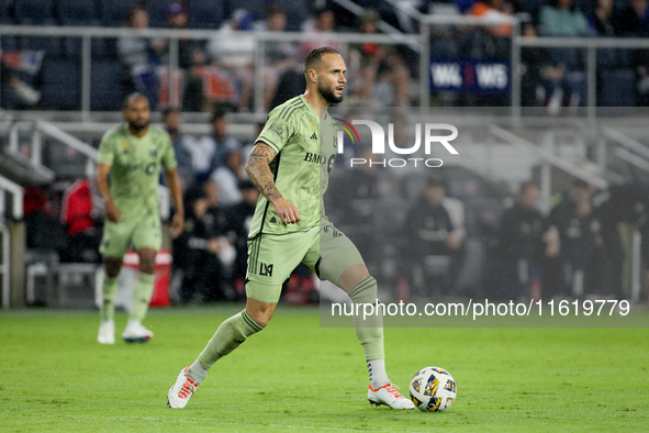 LAFC defender Maxime Chanot appears during the Major League Soccer match between FC Cincinnati and Los Angeles FC at TQL Stadium in Cincinna...