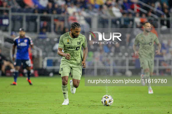 LAFC defender Eddie Segura appears during the Major League Soccer match between FC Cincinnati and Los Angeles FC at TQL Stadium in Cincinnat...