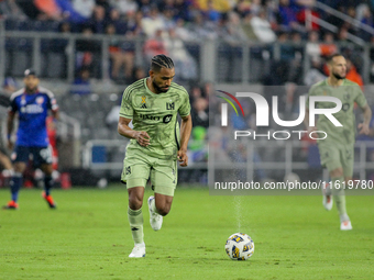 LAFC defender Eddie Segura appears during the Major League Soccer match between FC Cincinnati and Los Angeles FC at TQL Stadium in Cincinnat...