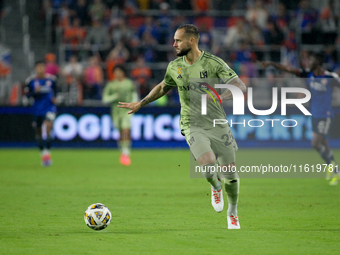 LAFC defender Maxime Chanot appears during the Major League Soccer match between FC Cincinnati and Los Angeles FC at TQL Stadium in Cincinna...