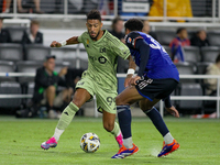 LAFC attacker Denis Bouanga is seen during the Major League Soccer match between FC Cincinnati and Los Angeles FC at TQL Stadium in Cincinna...