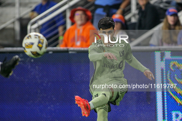 LAFC defender Omar Campos appears during the Major League Soccer match between FC Cincinnati and Los Angeles FC at TQL Stadium in Cincinnati...