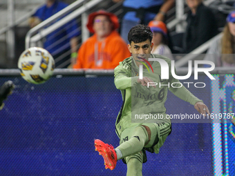 LAFC defender Omar Campos appears during the Major League Soccer match between FC Cincinnati and Los Angeles FC at TQL Stadium in Cincinnati...