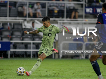 LAFC attacker Cristian Olivera is seen during the Major League Soccer match between FC Cincinnati and Los Angeles FC at TQL Stadium in Cinci...