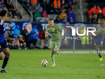 LAFC midfielder Mateusz Bogusz appears during the Major League Soccer match between FC Cincinnati and Los Angeles FC at TQL Stadium in Cinci...