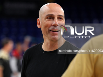 Joan Penarroya coaches during the match between FC Barcelona and Coviran Granada, corresponding to week 1 of the Liga Endesa, at the Palau B...