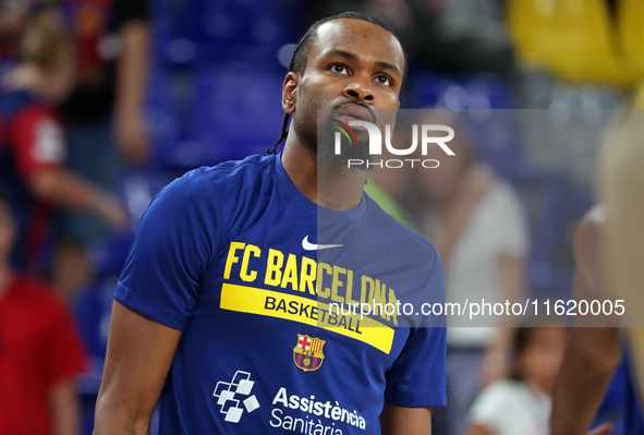 Kevin Punter plays during the match between FC Barcelona and Coviran Granada, corresponding to week 1 of the Liga Endesa, at the Palau Blaug...