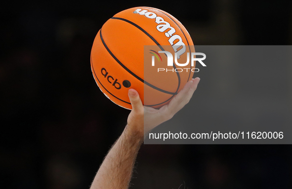 The official ball of the Liga Endesa during the match between FC Barcelona and Coviran Granada, corresponding to week 1 of the Liga Endesa,...