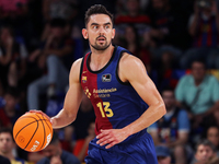 Tomas Satoransky plays during the match between FC Barcelona and Coviran Granada, corresponding to week 1 of the Liga Endesa, at the Palau B...