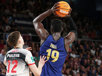 Youssoupha Fall and Agustin Ubal play during the match between FC Barcelona and Coviran Granada, corresponding to week 1 of the Liga Endesa,...