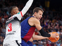 Jan Vesely and Gian Clavell play during the match between FC Barcelona and Coviran Granada, corresponding to week 1 of the Liga Endesa, at t...