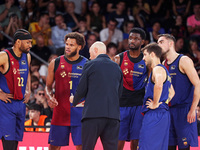 Joan Penarroya coaches during the match between FC Barcelona and Coviran Granada, corresponding to week 1 of the Liga Endesa, at the Palau B...