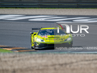 Takeshi Kimura (JPN), Esteban Masson (FRA), and Daniel Serra (BRA) of team Kessel Racing drive a Ferrari 296 LMGT3 during an ELMS in Mugello...