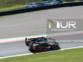 Michael Wainwright (FRA), Riccardo Pera (ITA), and Davide Rigon (ITA) of team GR Racing on a Ferrari 296 LMGT3 during a race of ELMS in Muge...