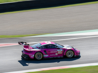 Sarah Bovy (BEL), Rahel Frey (CHE), and Michelle Gatting (DNK) of the team Iron Dames drive a Porsche 911 GT3 R LMGT3 during a race of ELMS...