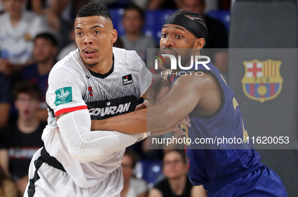 Jacob Wiley and Jabari Parker play during the match between FC Barcelona and Coviran Granada, corresponding to week 1 of the Liga Endesa, at...