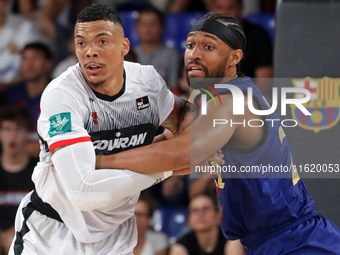 Jacob Wiley and Jabari Parker play during the match between FC Barcelona and Coviran Granada, corresponding to week 1 of the Liga Endesa, at...