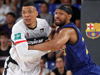 Jacob Wiley and Jabari Parker play during the match between FC Barcelona and Coviran Granada, corresponding to week 1 of the Liga Endesa, at...