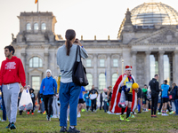 Runners arrive for the 50th Berlin Marathon in Berlin, Germany, on September 29, 2024. The 50th Berlin Marathon brings together over 58,000...