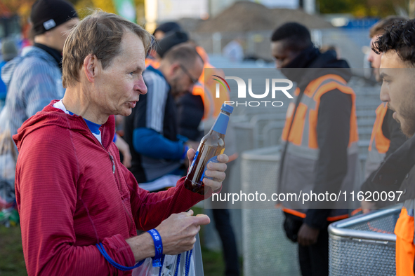 Runners arrive for the 50th Berlin Marathon in Berlin, Germany, on September 29, 2024. The 50th Berlin Marathon brings together over 58,000...