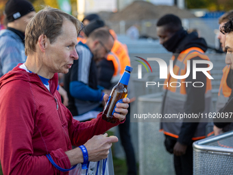 Runners arrive for the 50th Berlin Marathon in Berlin, Germany, on September 29, 2024. The 50th Berlin Marathon brings together over 58,000...