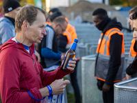 Runners arrive for the 50th Berlin Marathon in Berlin, Germany, on September 29, 2024. The 50th Berlin Marathon brings together over 58,000...