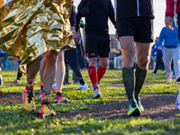 Runners arrive for the 50th Berlin Marathon in Berlin, Germany, on September 29, 2024. The 50th Berlin Marathon brings together over 58,000...