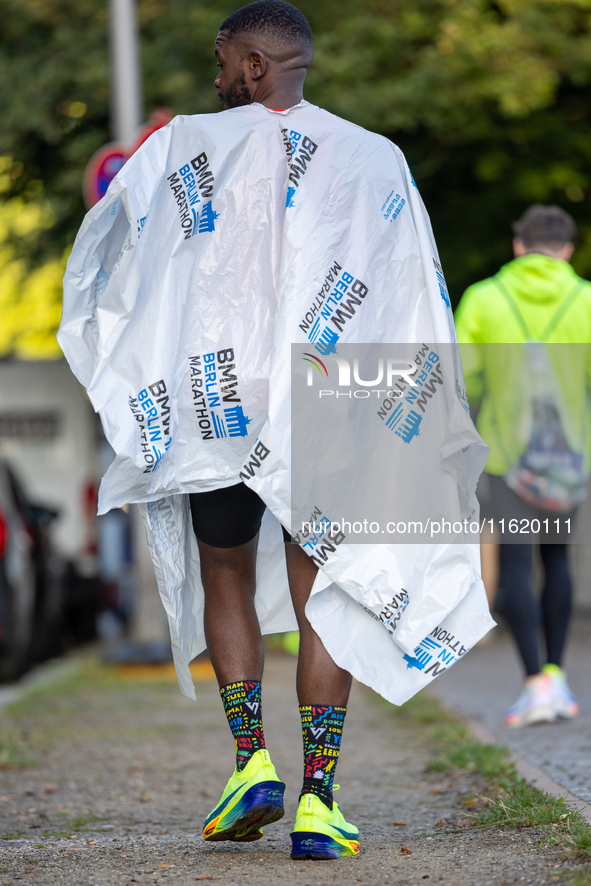 Runners arrive for the 50th Berlin Marathon in Berlin, Germany, on September 29, 2024. The 50th Berlin Marathon brings together over 58,000...