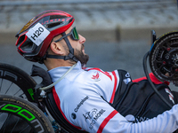 Participants of the Handbike category during the Berlin Marathon in Berlin, Germany, on September 29, 2024. The 50th Berlin Marathon brings...