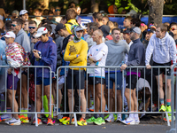 Participants of the Handbike category during the Berlin Marathon in Berlin, Germany, on September 29, 2024. The 50th Berlin Marathon brings...