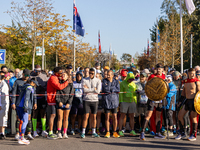 Participants of the Handbike category during the Berlin Marathon in Berlin, Germany, on September 29, 2024. The 50th Berlin Marathon brings...