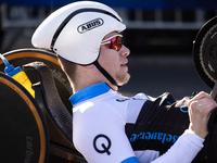 Participants of the Handbike category during the Berlin Marathon in Berlin, Germany, on September 29, 2024. The 50th Berlin Marathon brings...