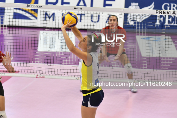 Carlotta Cambi of Pinerolo is in action during the International Trophy ''Una squadra per un sorriso,'' Final 3rd-4th place match between Wa...