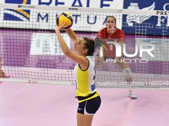 Carlotta Cambi of Pinerolo is in action during the International Trophy ''Una squadra per un sorriso,'' Final 3rd-4th place match between Wa...