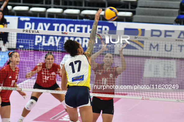 #17 Malwina Smarzek of Pinerolo participates in the International Trophy ''Una squadra per un sorriso,'' Final 3rd-4th place match between W...