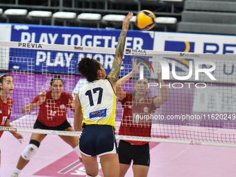 #17 Malwina Smarzek of Pinerolo participates in the International Trophy ''Una squadra per un sorriso,'' Final 3rd-4th place match between W...