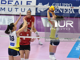 Carlotta Cambi of Pinerolo is in action during the International Trophy ''Una squadra per un sorriso,'' Final 3rd-4th place match between Wa...