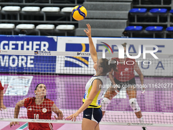 Carlotta Cambi of Pinerolo is in action during the International Trophy ''Una squadra per un sorriso,'' Final 3rd-4th place match between Wa...