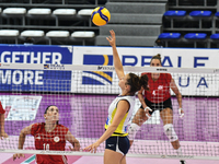 Carlotta Cambi of Pinerolo is in action during the International Trophy ''Una squadra per un sorriso,'' Final 3rd-4th place match between Wa...