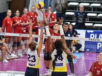 Milica Kubura of Olympiacos Athens is in action during the International Trophy ''Una squadra per un sorriso,'' Final 3rd-4th place match be...