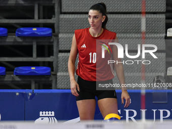 Melina Emmanoulidou of Olympiacos Athens during the International Trophy ''Una squadra per un sorriso,'' Final 3rd-4th place match between W...