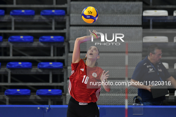 #10 Melina Emmanoulidou of Olympiacos Athens in action during the International Trophy ''Una squadra per un sorriso,'' Final 3rd-4th place m...