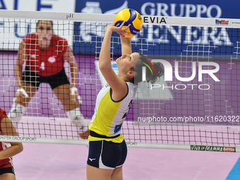 Carlotta Cambi of Pinerolo is in action during the International Trophy ''Una squadra per un sorriso,'' Final 3rd-4th place match between Wa...