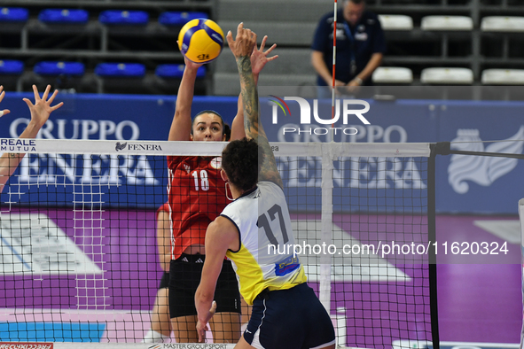 #17 Malwina Smarzek of Pinerolo is in action during the International Trophy ''Una squadra per un sorriso,'' Final 3rd-4th place match betwe...