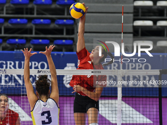 #18 Yasmine Abderrahim of Olympiacos Athens in action during the International Trophy ''Una squadra per un sorriso,'' Final 3rd-4th place ma...