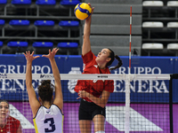 #18 Yasmine Abderrahim of Olympiacos Athens in action during the International Trophy ''Una squadra per un sorriso,'' Final 3rd-4th place ma...