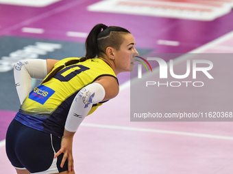 Ilenia Moro of Pinerolo in action during the International Trophy ''Una squadra per un sorriso,'' Final 3rd-4th place match between Wash4gre...